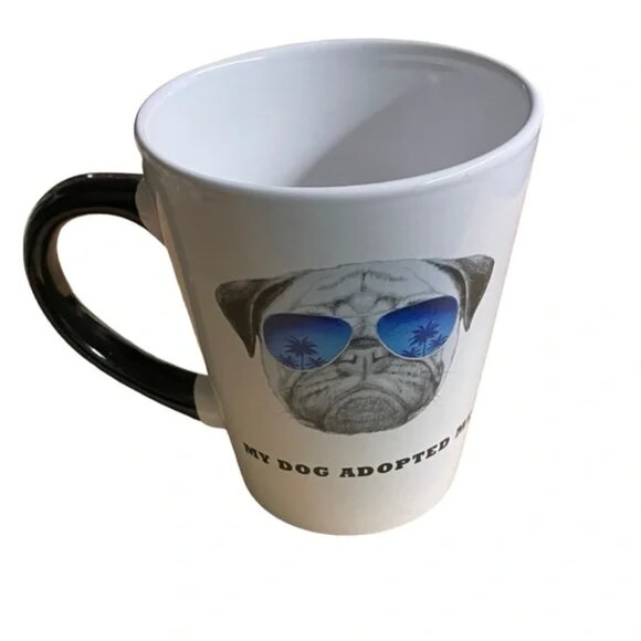 PUG mug and FRENCH BULLDOG notepad MY DOG ADOPTED ME ceramic coffee teacup cutie - Picture 9 of 14